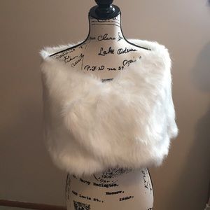 White fur shawls. Perfect for winter occasions!